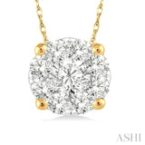 1/8 Ctw Round Cut Diamond Lovebright Pendant in 14K Yellow and White Gold with Chain