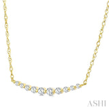 1/6 Ctw Curved Bar Round Cut Diamond Fashion Necklace in 10K Yellow Gold