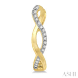 1/10 Ctw Entwined Round Cut Diamond Hoop Earrings in 14K Yellow Gold