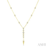 1 Ctw Paperclip Round Cut Diamond Fashion Station Necklace in 14K Yellow Gold