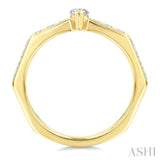 3/8 Ctw Hexagon Shank Marquise and Round Cut Diamond Fashion Ring in 14K Yellow Gold