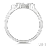 1/5 Ctw Round Cut Diamond Bow Petite Fashion Ring in 10K White Gold