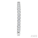 1/3 Ctw Round Cut Diamond Hoop Earrings in 14K White Gold