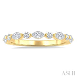 5/8 Ctw Alternating Marquise and Round Cut Diamond Fashion Band in 14K Yellow Gold