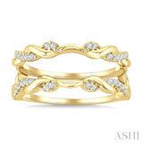 1/4 Ctw Twisted Round Cut Diamond Insert Ring in 14K Yellow Gold