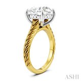 1/10 Ctw Circular Shape Round Cut Diamond Akari Wheat Shank Semi-Mount Engagement Ring in 14K Yellow and White Gold