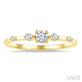 1/5 Ctw Round Cut Diamond Stackable Fashion Ring in 10K Yellow Gold