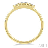 1/20 Ctw Triple Circle Round Cut Diamond Promise Ring in 10K Yellow Gold