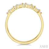 1/6 Ctw Baguette and Round Cut Diamond Link Stackable Fashion Band in 10K Yellow Gold