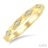 1/20 Ctw 3-D Geometric Shape Round Cut Diamond Stackable Fashion Band in 14K Yellow Gold