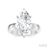 1/4 Ctw Akari Marquise and Round Cut Diamond Semi Mount Engagement Ring in 14K White Gold