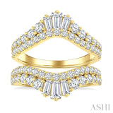 2 Ctw Baguette and Round Cut Diamond Insert Ring in 14K Yellow Gold