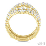 2 Ctw Baguette and Round Cut Diamond Insert Ring in 14K Yellow Gold