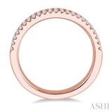 1/2 Ctw Triple Row Round Cut Diamond Wedding Band in 14K Rose Gold