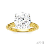 1/20 Ctw Circular Shape Round Cut Diamond Akari Wheat Shank Semi-Mount Engagement Ring in 14K Yellow and White Gold