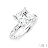 1/3 Ctw Akari Princess Shape Baguette and Round Cut Diamond Semi Mount Engagement Ring in 14K White Gold