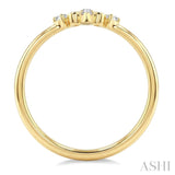 1/10 Ctw Chevron Round Cut Diamond Ring in 10K Yellow Gold