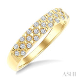 1/4 Ctw Checkered Round Cut Diamond Fashion Band in 10K Yellow Gold