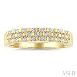1/4 Ctw Checkered Round Cut Diamond Fashion Band in 10K Yellow Gold