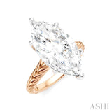 1/8 Ctw Marquise Shape Round Cut Diamond Akari Wheat Shank Semi-Mount Engagement Ring in 14K Rose and White Gold