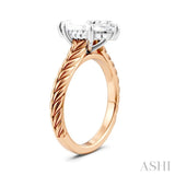 1/10 Ctw Marquise Shape Round Cut Diamond Akari Wheat Shank Semi-Mount Engagement Ring in 14K Rose and White Gold