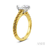 1/20 Ctw Marquise Shape Round Cut Diamond Akari Wheat Shank Semi-Mount Engagement Ring in 14K Yellow and White Gold