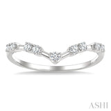 1/5 Ctw Chevron Spaced Round Cut Diamond Fashion Band in 14K White Gold
