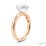 1/4 Ctw Pear Shape Baguette and Round Cut Diamond Semi-Mount Engagement Ring in 14K Rose and White Gold