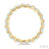 2 1/10 Ctw East-West Set Emerald Cut Diamond Eternity Wedding Band in 14K Yellow Gold