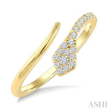 1/5 Ctw Serpent Round Cut Diamond Open Fashion Ring in 10K Yellow Gold