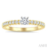 1/4 Ctw Round Cut Diamond Semi-Mount Engagement Ring in 14K Yellow and White Gold
