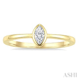 1/5 Ctw Bezel Set Marquise Cut Diamond Fashion Ring in 14K Yellow Gold