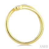 1/20 Ctw Split Double Clover Coil Round Cut Diamond Open Fashion Ring in 10K Yellow Gold