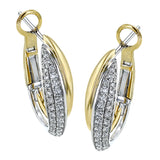 These bold earrings create a statement by combining 18k yellow and white gold, accented by .46 ctw of white diamonds.