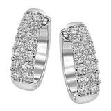 These substantial white gold earrings are the perfect showcase for a stunning 2.02 ctw of round white diamonds