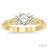1/20 Ctw Diamond Semi-Mount Engagement Ring in 14K Yellow Gold