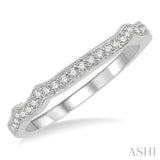 1/6 Ctw Curvy Round Cut Diamond Wedding Band in 14K White Gold