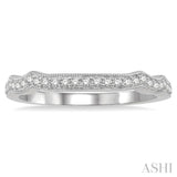 1/6 Ctw Curvy Round Cut Diamond Wedding Band in 14K White Gold