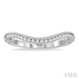 1/4 Ctw Ethnic Milgrain Curve Round Cut Diamond Wedding Band in 14K White Gold