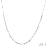 1 Ctw Halfway Round Cut Diamond Tennis Necklace in 14K White Gold