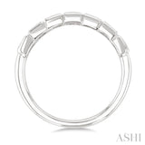 3/4 Ctw East-West Set Princess Cut Bezel Diamond Stackable Fashion Band in 14K White Gold