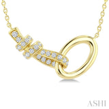 1/8 Ctw Interlock Round Cut Diamond Fashion Pendant With Chain in 10K Yellow Gold