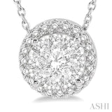 1/2 Ctw Lovebright Round Cut Diamond Pendant With Chain in 14K White Gold