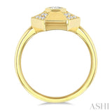 1/4 Ctw Hexagon Shape Round Cut Diamond Fashion Ring in 14K Yellow Gold