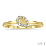 1/10 Ctw Pear Mount Round Cut Diamond Stack Band in 14K Yellow Gold