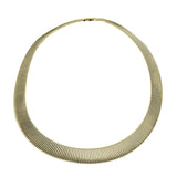 Make a statement with this 18K collar necklace with an all over ribbed texture.