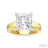 1/8 Ctw Princess Shape Round Cut Diamond Semi-Mount Engagement Ring in 14K Yellow and White Gold