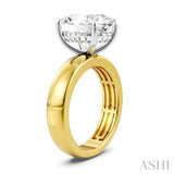 1/8 Ctw Oval Shape Round Cut Diamond Semi-Mount Engagement Ring in 14K Yellow and White Gold