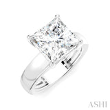 1/8 Ctw Princess Shape Round Cut Diamond Semi-Mount Engagement Ring in 14K White Gold