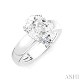 1/10 Ctw Pear Shape Round Cut Diamond Semi-Mount Engagement Ring in 14K White Gold